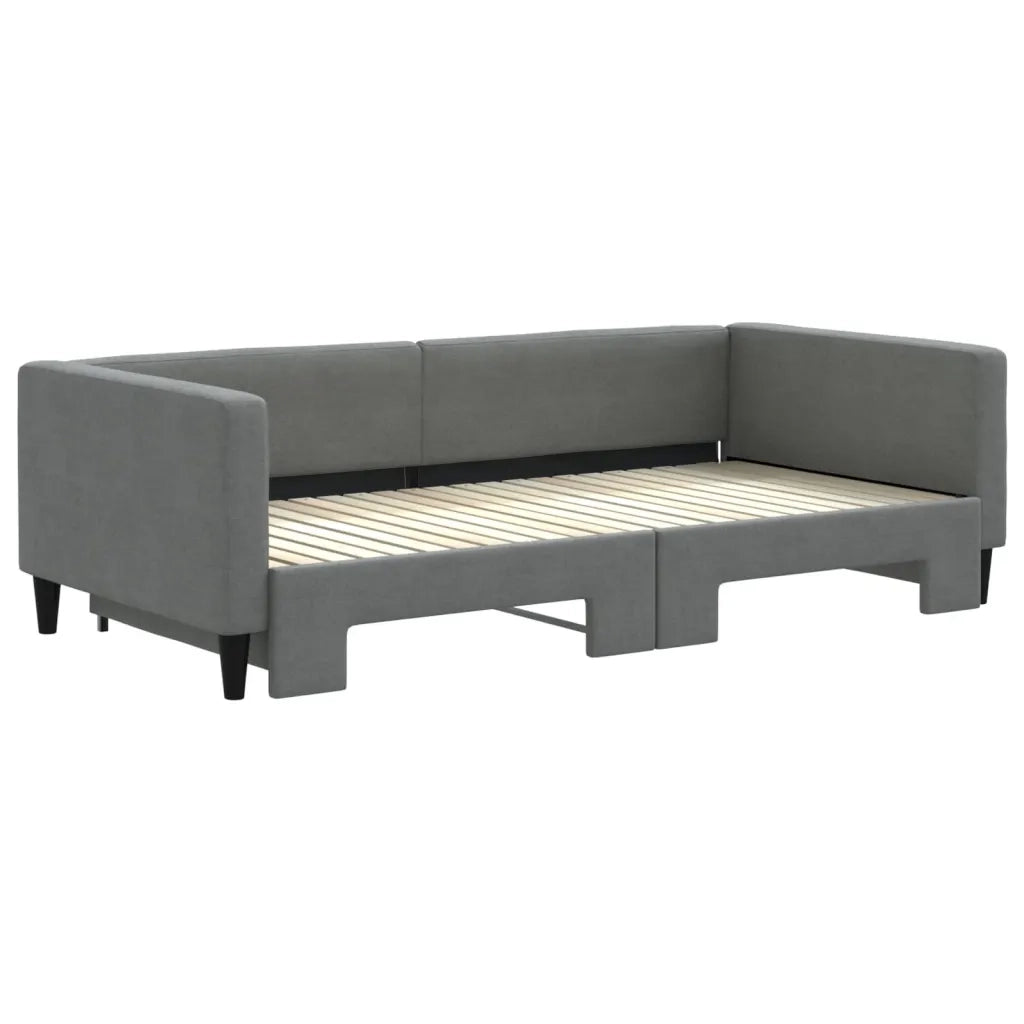 Divano letto | Sof¨¤ letto | Letto singolo Estraibile Grigio Scuro 100x200 Tessuto