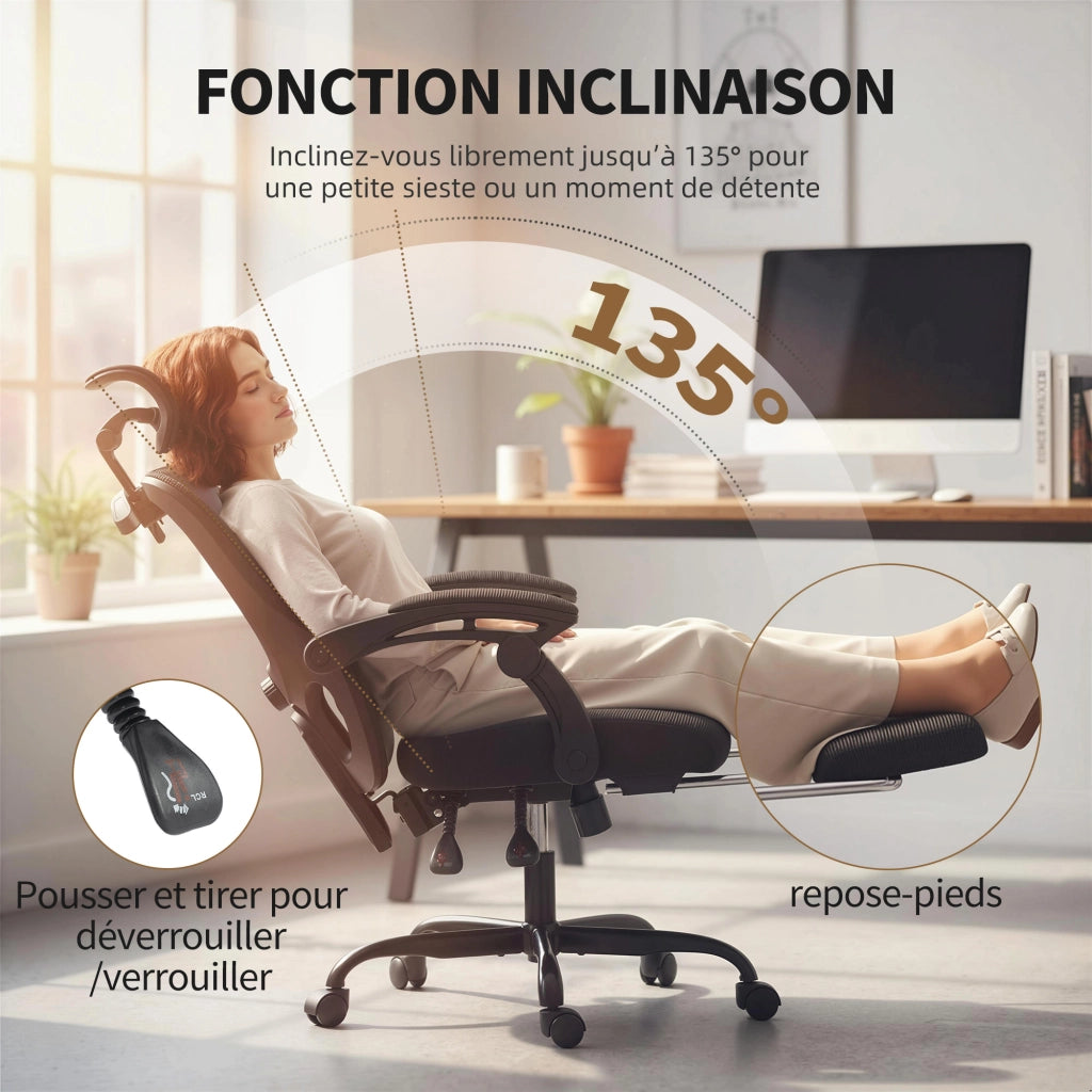 Sedia da ufficio ergonomica ¨C Minimal ¨C nera, rete, 64x64x124 cm