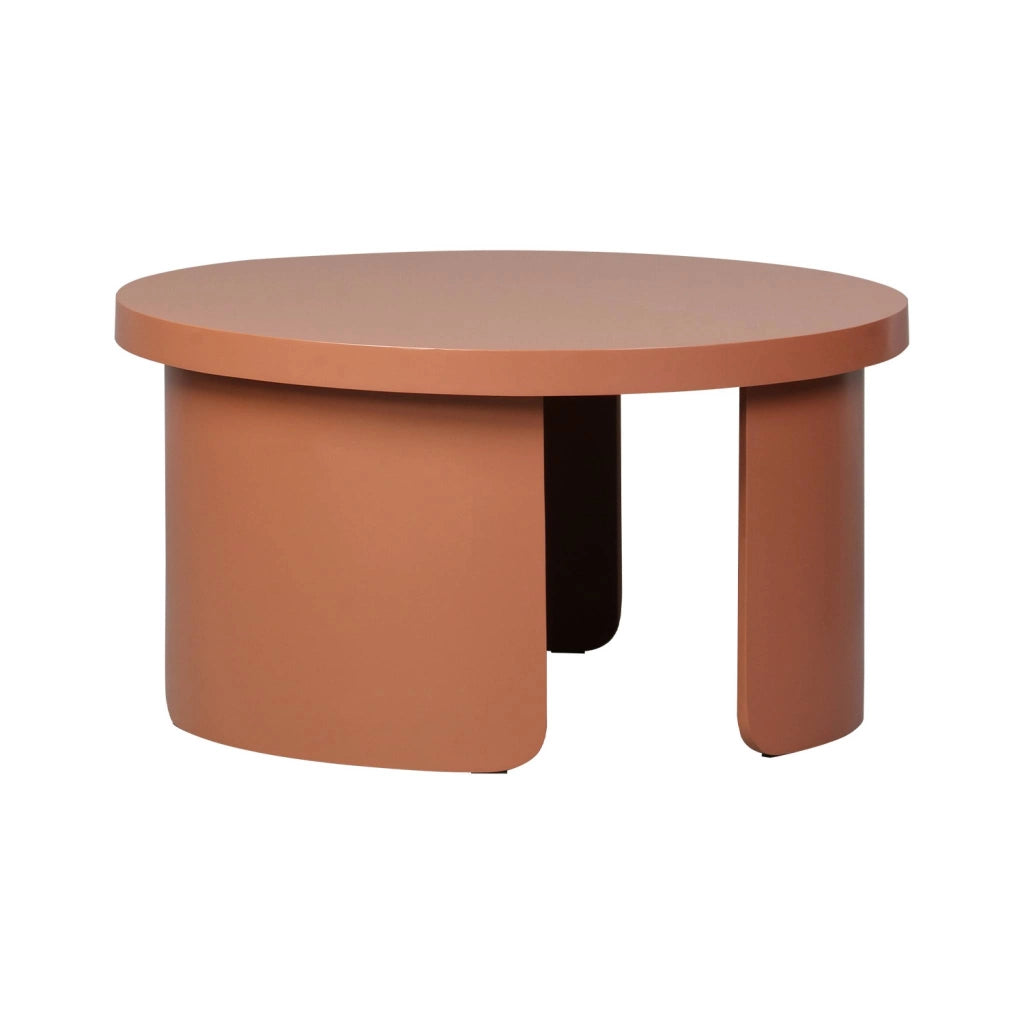 Set di 2 tavolini rotondi impilabili, terracotta