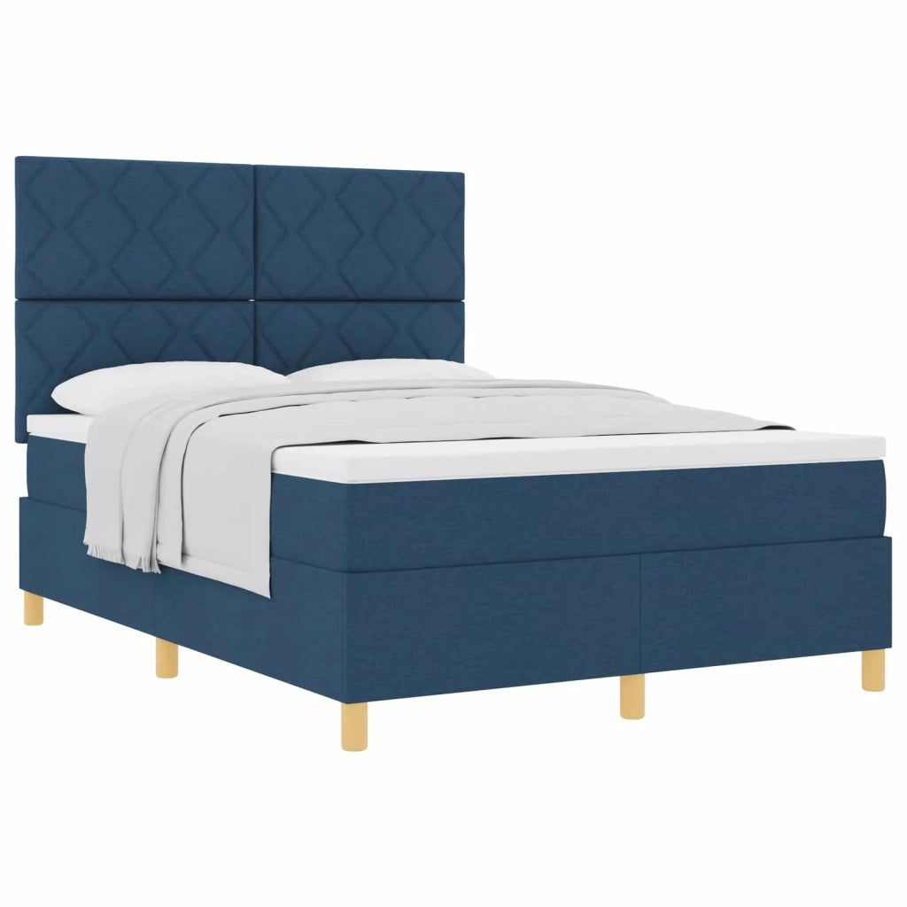 Letto a molle con materasso Blu 160 x 200 cm Tessuto 3339713