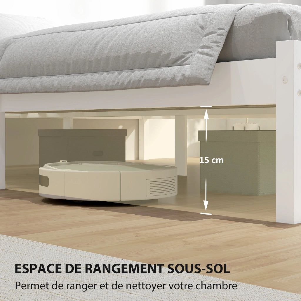 Letto singolo in legno massello ¨C Xylo ¨C 160x200 cm con testiera e rete a doghe