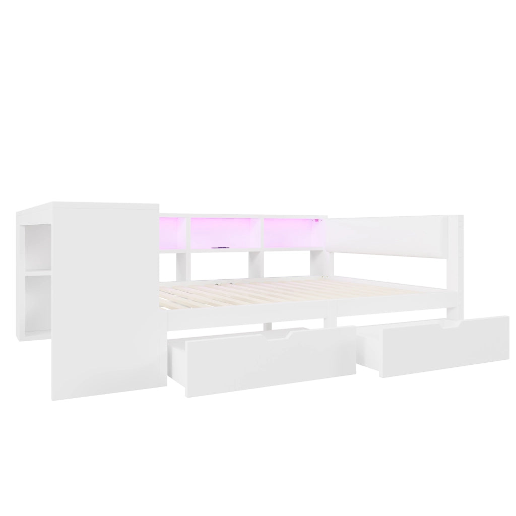 letto piattaforma in mdf e compensato bianco 140 x 200 cm