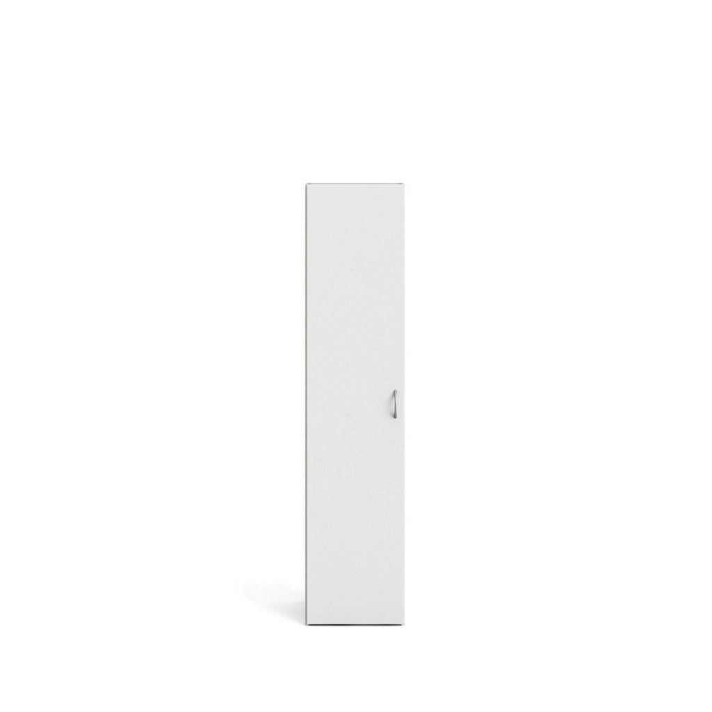 Armadio guardaroba ad anta singola con tre ripiani Am, colore bianco, Misure 39 x 175 x 41 cm