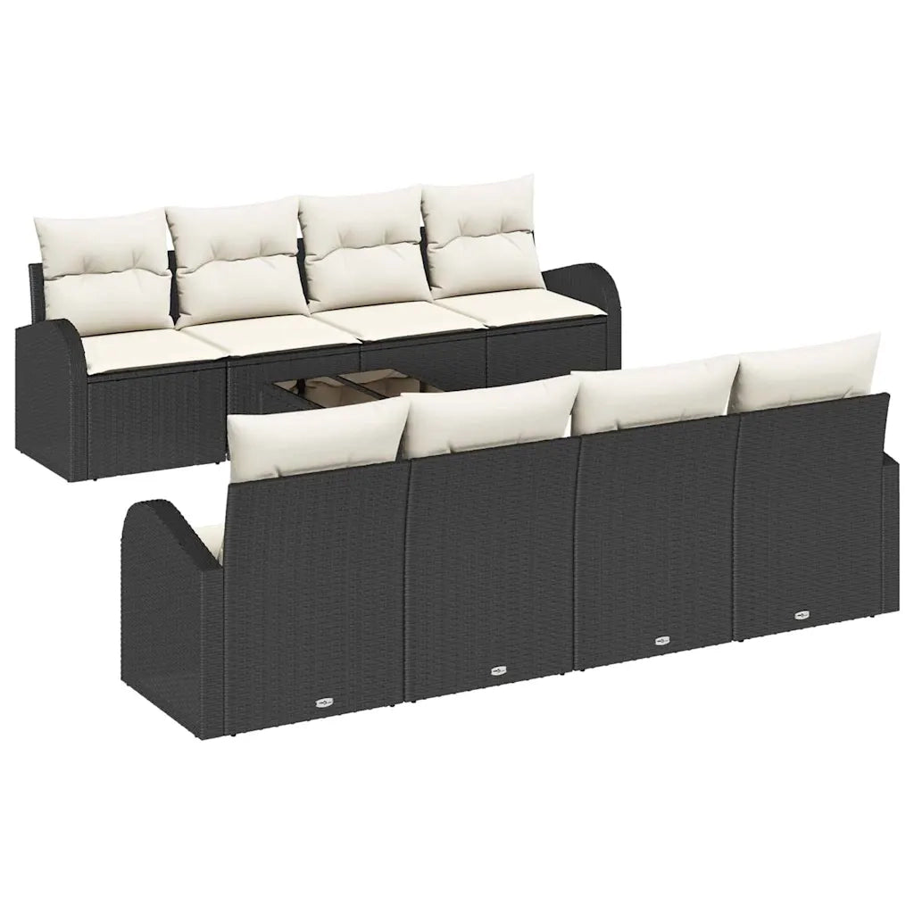 Set Divano da Giardino Nero 55 x 55 x 37 cm polyrattan 3345967