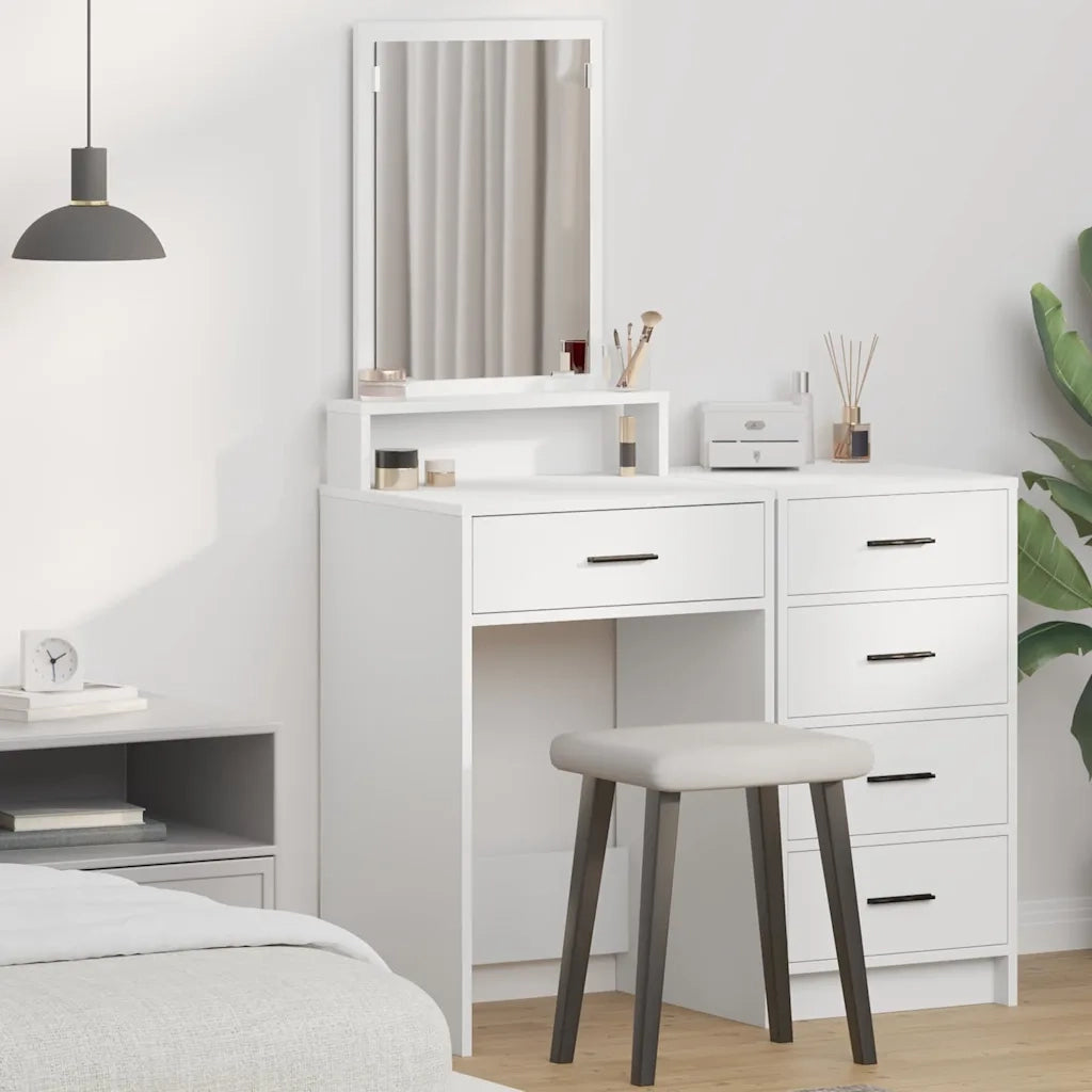 Toeletta | Tavolo da Trucco Bianco 50 x 41 x 140 cm Legno multistrato