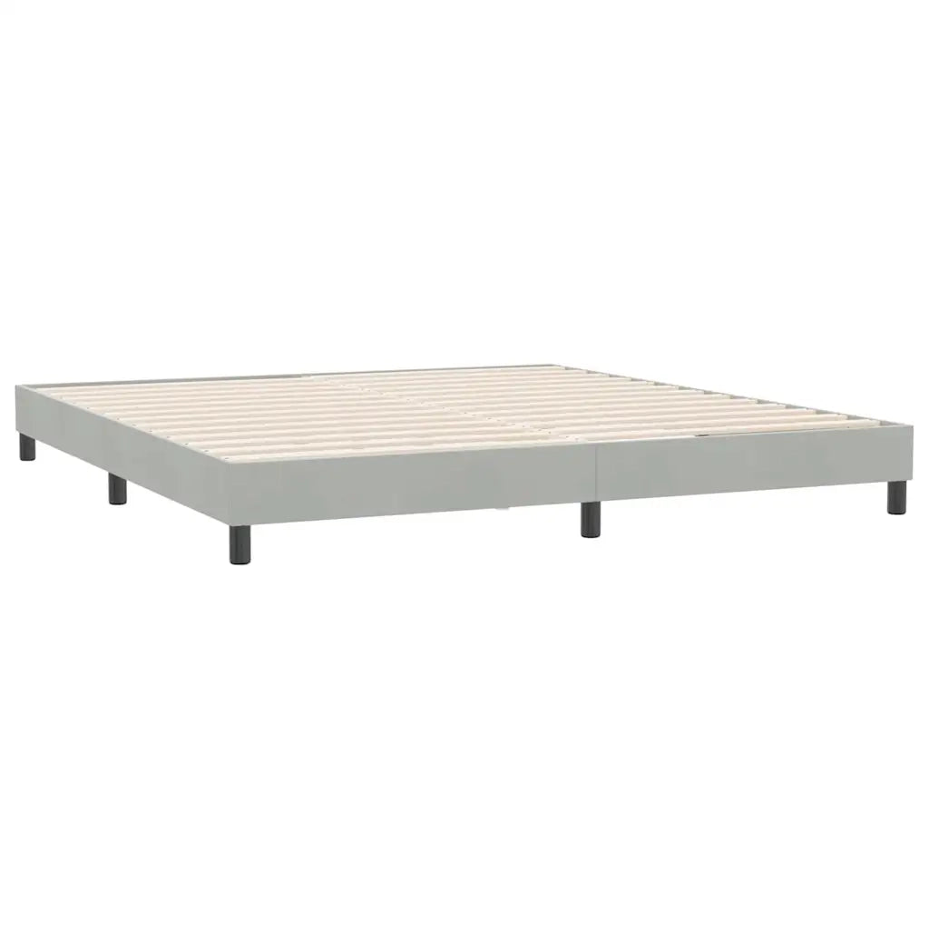 Letto matrimoniale | Letto per adulti | Giroletto senza Materasso Grigio Chiaro 180x210 cm Velluto