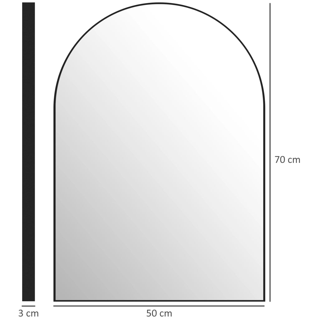 Specchio Bagno ¨C Minimal ¨C Nero Aluminium 50x70