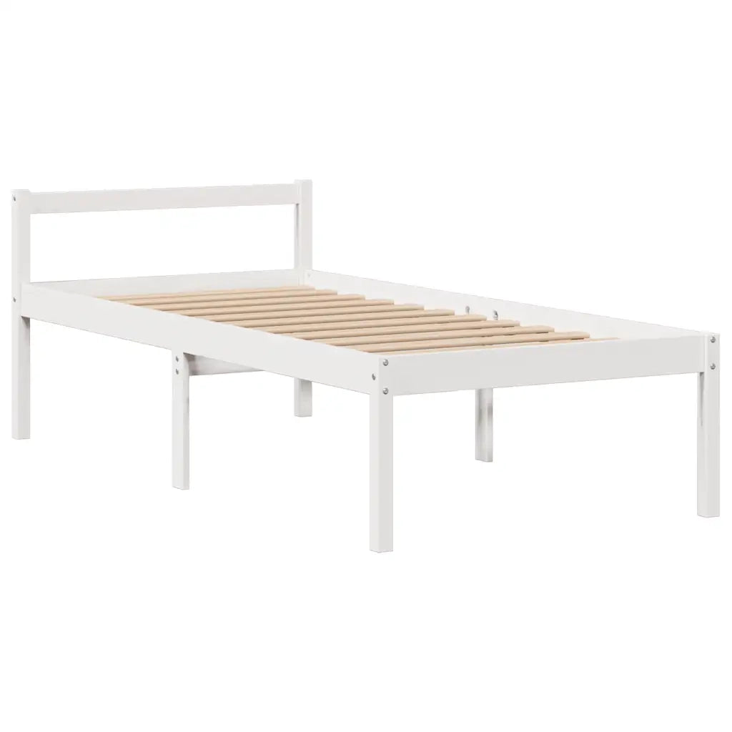 Letto con Libreria senza Materasso-Struttura Letto con contenitore 75x190 cm in Legno Pino 540566