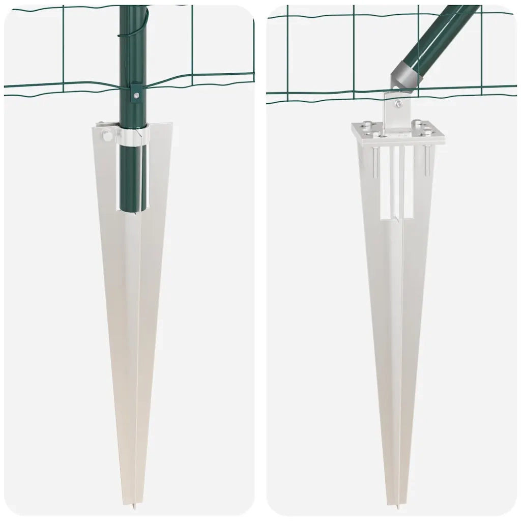 Recinzione da Giardino | Recinzione con Posto Verde 1 x 25 m Acciaio e PVC