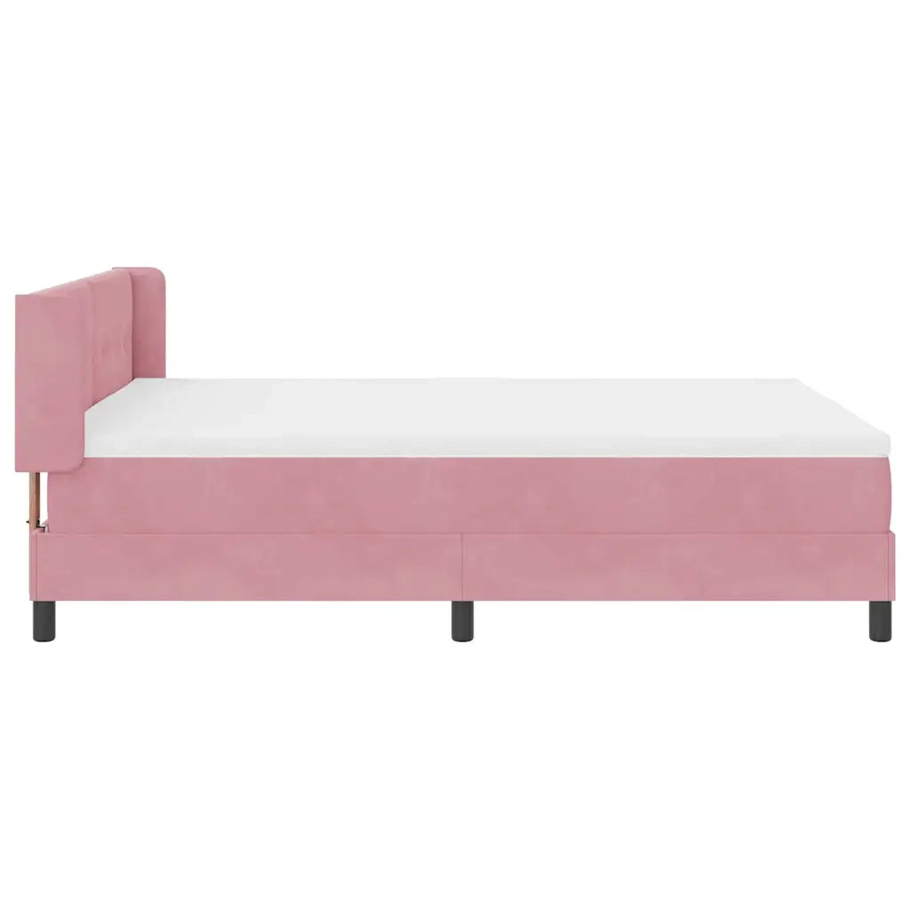 Letto a molle con testiera Rosa 200 x 160 cm Velluto 3341479