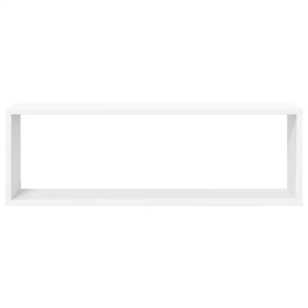 4 pz Mensole Parete | Mensola sospesa a Cubo Bianco 80x15x26,5cm Legno Multistrato