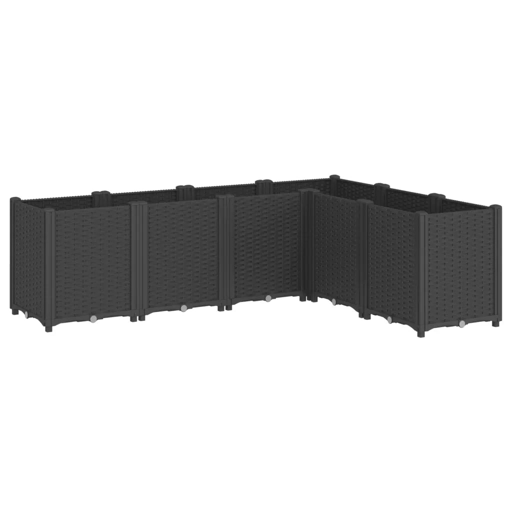 Fioriera | Cassetta per fiori | Vaso da Giardino Nera 160x120x53 cm in PP