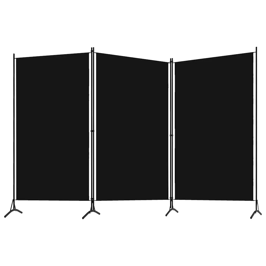 Paravento a 3 Pannelli-Divisorio Nero 260x180 cm