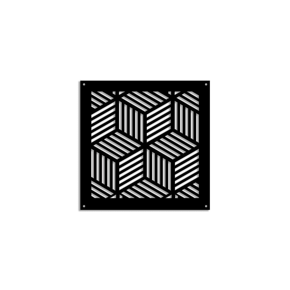 CUBIC - Pannello in PVC traforato - Parasole Misura: 73x73 cm, Colore: nero