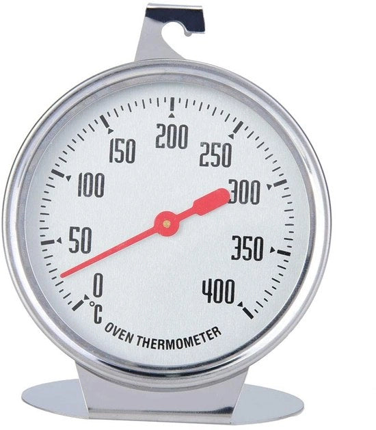 Termometro per Cucina 0-400°C - Grande Vetrino - Acciaio Inossidabile - Disegno Gancio/Pannello - Termometro per Cucina - Qualità affidabile - Termometro per Cucina con grande vetrino