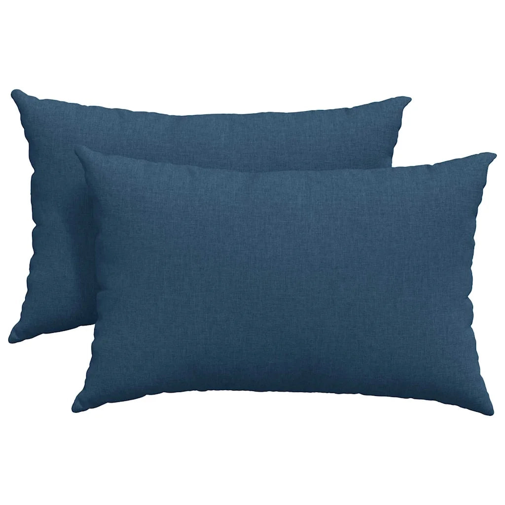 Cuscini da Divano 2 pz | Cuscini per sedie Blu 60 x 40 cm Tessuto