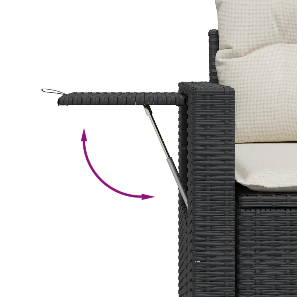 Set Divani da Giardino con Cuscini 7pz Nero Polyrattan 3220195