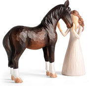 Statuetta di cavallo artigianale - Amicizia - 1 pezzo - Cera - 16,5 cm
