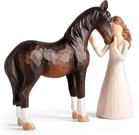 Statuetta di cavallo artigianale - Amicizia - 1 pezzo - Cera - 16,5 cm
