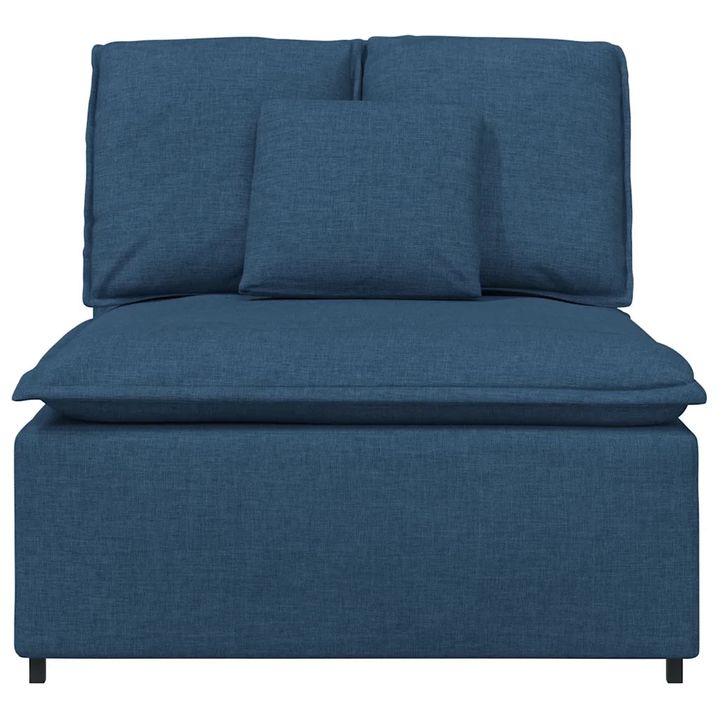 Modulo Centrale Divano Modulare con Cuscini Blu 100 cm 4104424