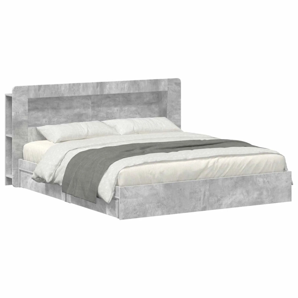 Telaio del letto con storage Grigio Cemento 200 x 200 cm 3433691
