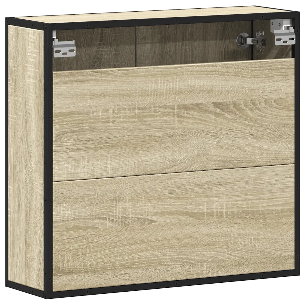 Mobiletto con specchio per bagno-Armadietto a Specchio da Bagno in rovere Sonoma 65x20x60 cm in legno ingegnerizzato 453562