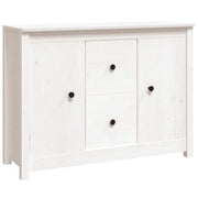 Credenza | Madia | Buffet da pranzo | Armadio da pranzo Bianca 100x35x74 cm in Legno Massello di Pino