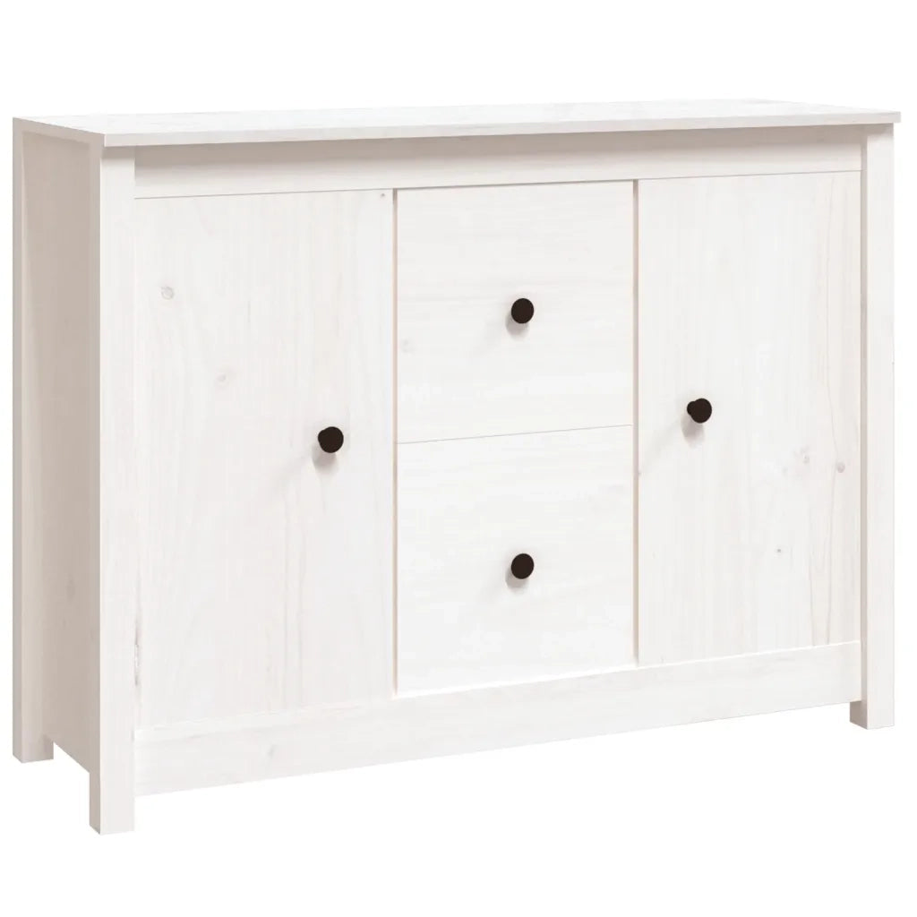 Credenza | Madia | Buffet da pranzo | Armadio da pranzo Bianca 100x35x74 cm in Legno Massello di Pino