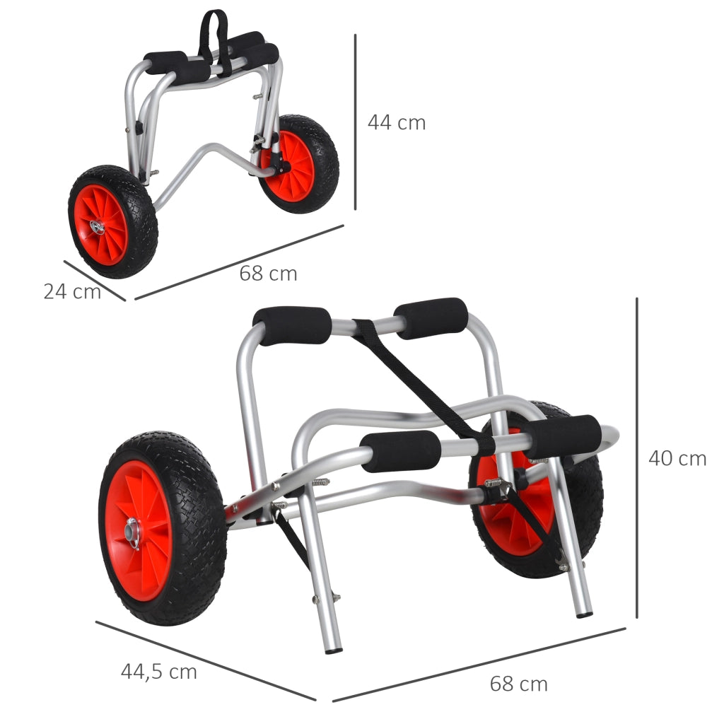 Carrello pieghevole per Kayak Canoe Surf ¨C zephmum ¨C Grigio 68x44.5x40 cm