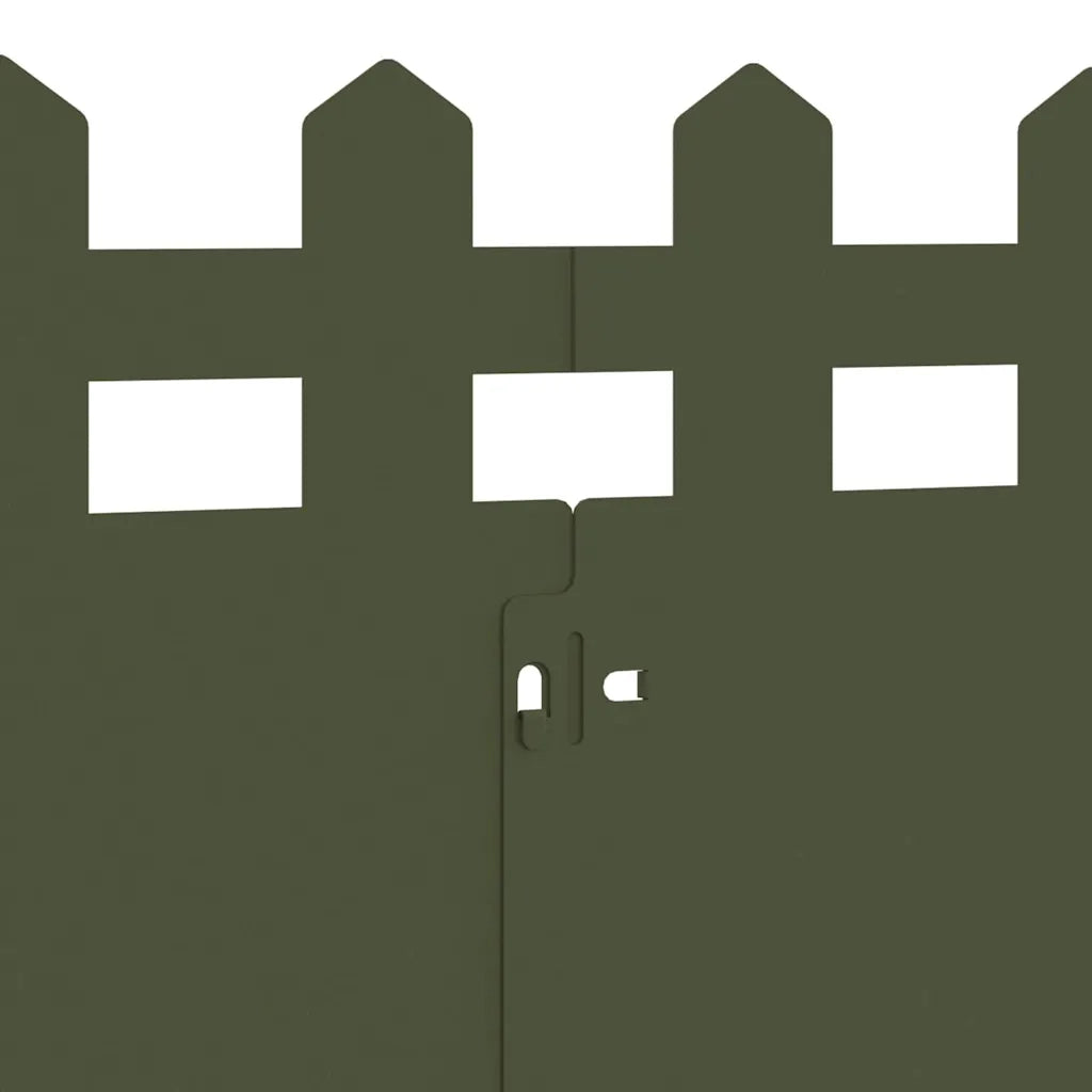 Bordure per prato 10 pz Verde oliva 103 x 0,05 x 22 cm Acciaio CFW3201410