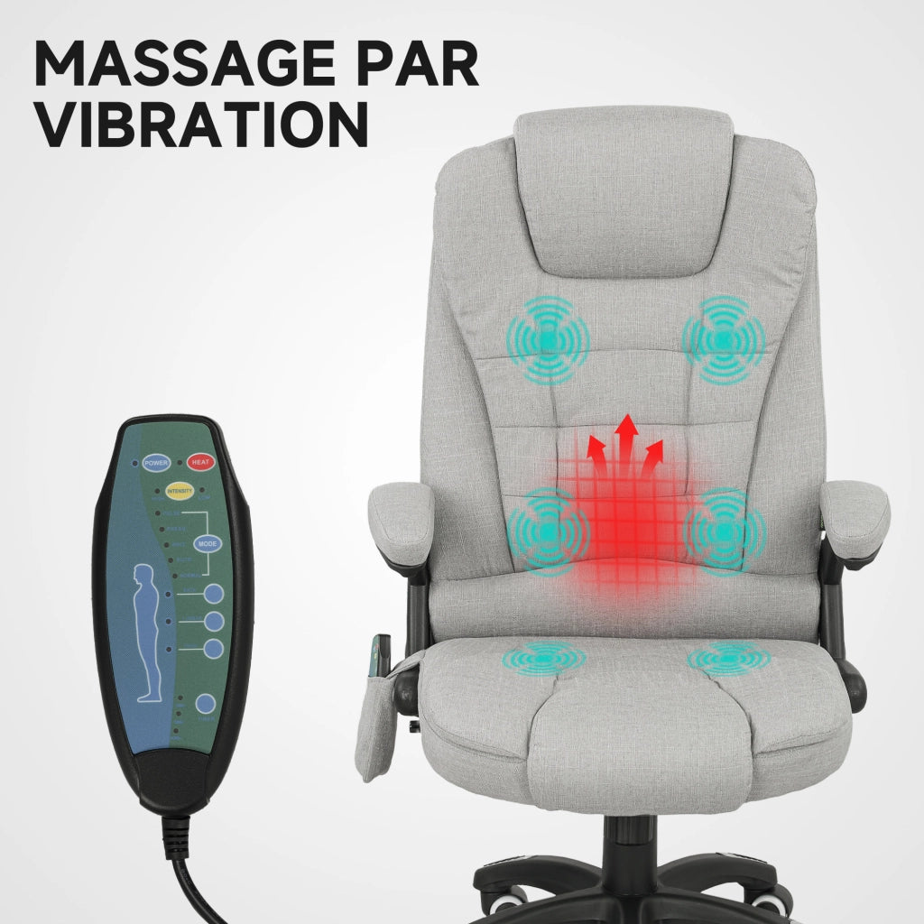 Sedia da ufficio ergonomica con massaggio e riscaldamento ¨C Xylo ¨C schienale reclinabile grigio