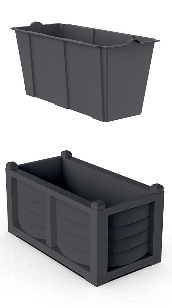 FIORIERA KIT ARREDO CON VASCA INTERNA 80X42,5XH42 RESINA COLORE FERRO BATTUTO
