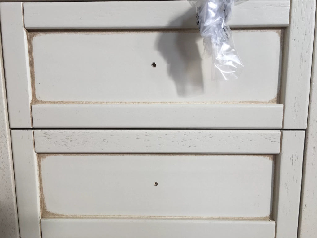 Porta tv in legno arte povera shabby avorio patinato 84xp40x75 - Mobili 2G