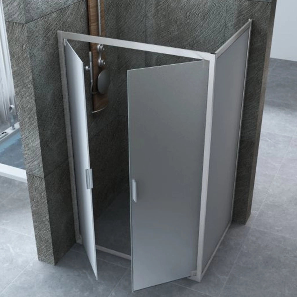 Box doccia apertura saloon cristallo opaco 6mm kim, misura 70x130