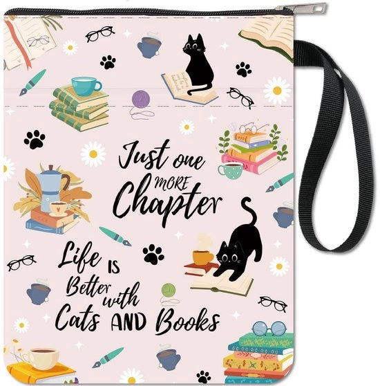 Protezione per libri - Copertina protettiva per paperback - Tessuto lavabile - Fazzoletto di cotone per protezione - Adatto per appassionati di libri - Tasca aggiuntiva per protezione
