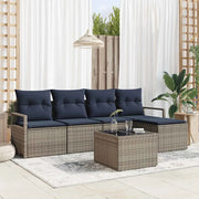 Set di divani con cuscino 6 pcs Grigio polyrattan 3346355