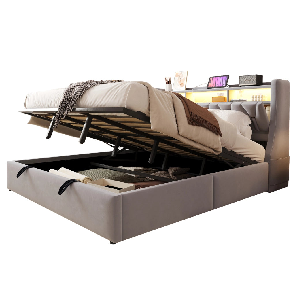 letto imbottito velluto grigio chiaro 180 x 200 cm