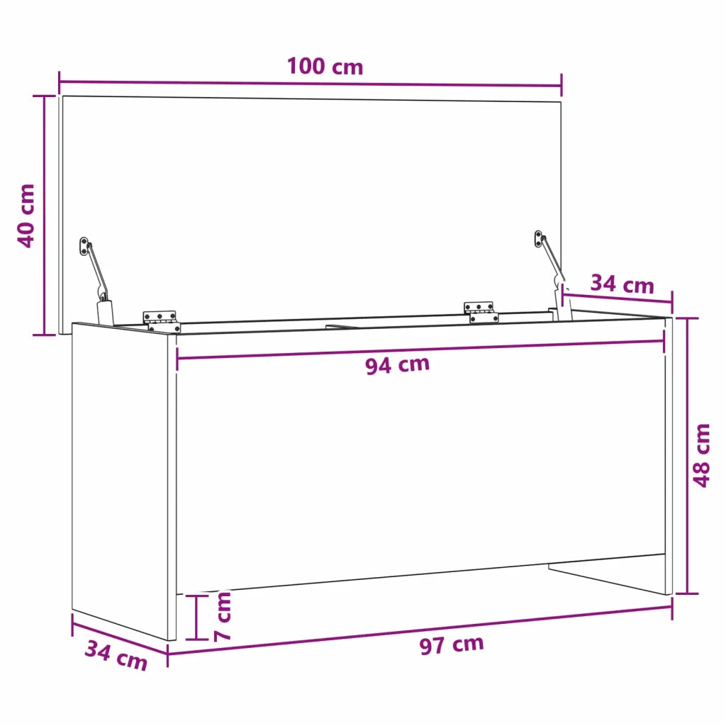 Cassa di stoccaggio Rovere Sonoma 100 x 40 x 50 cm 8011269