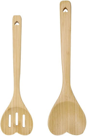Set di Spiedini in Legno da Cucina a Forma di Cuore - 2 pezzi - in Acacia Dura - BPA gratuito - Ideale per il Regalo di Natale per Coppie - Accessori da Cucina