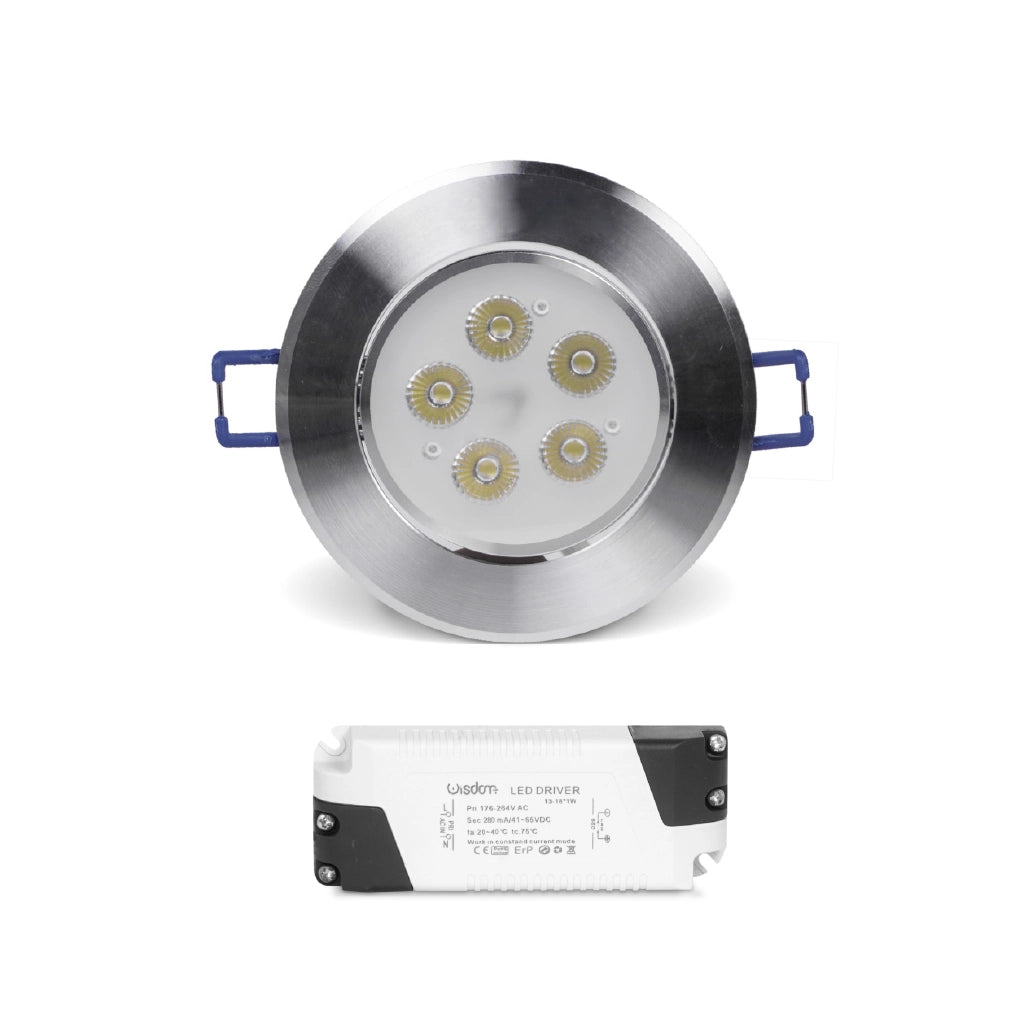 Faretto da incasso orientabile trasparente 5w 3000K luce calda