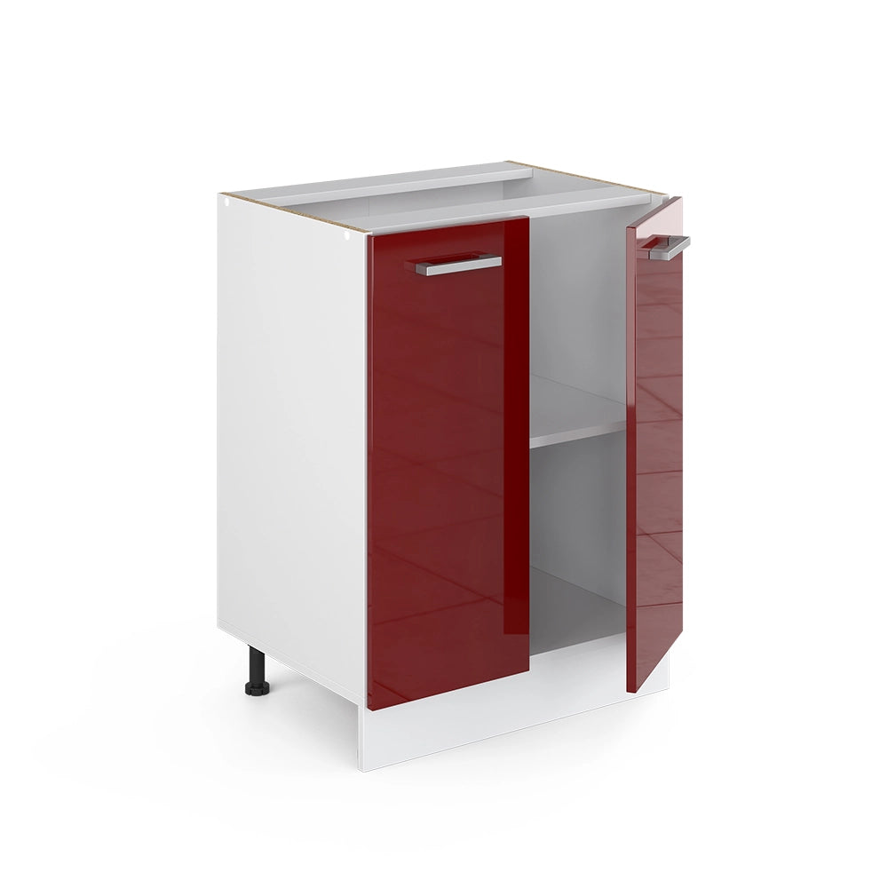 Mobiletto base cucina R-Line Rosso lucido/Bianco 60 cm, PL Antracite Vicco