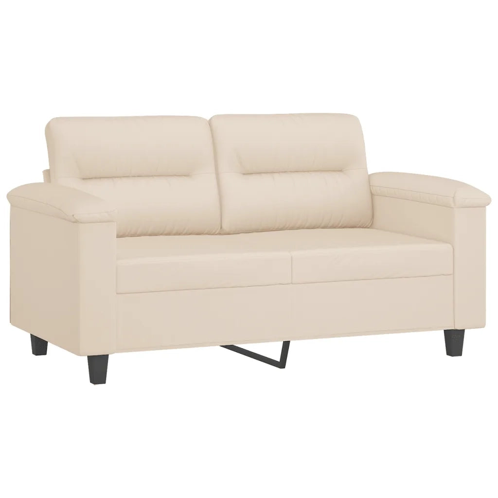 Divano a 2 Posti con Cuscini Beige 120 cm Tessuto Microfibra 3200970