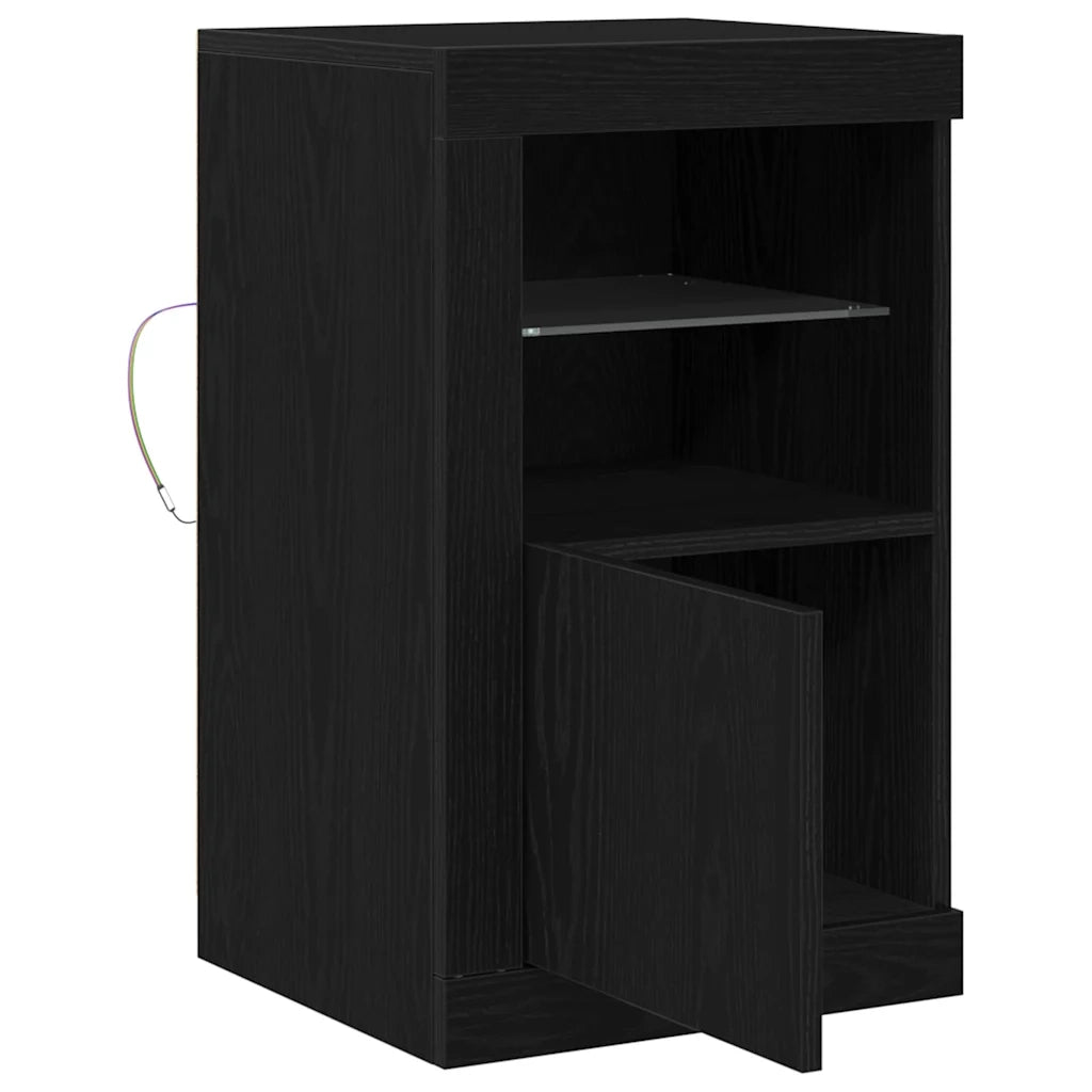 Credenza | Madia LED Rovere Nero 41 x 37 x 67 cm Legno multistrato