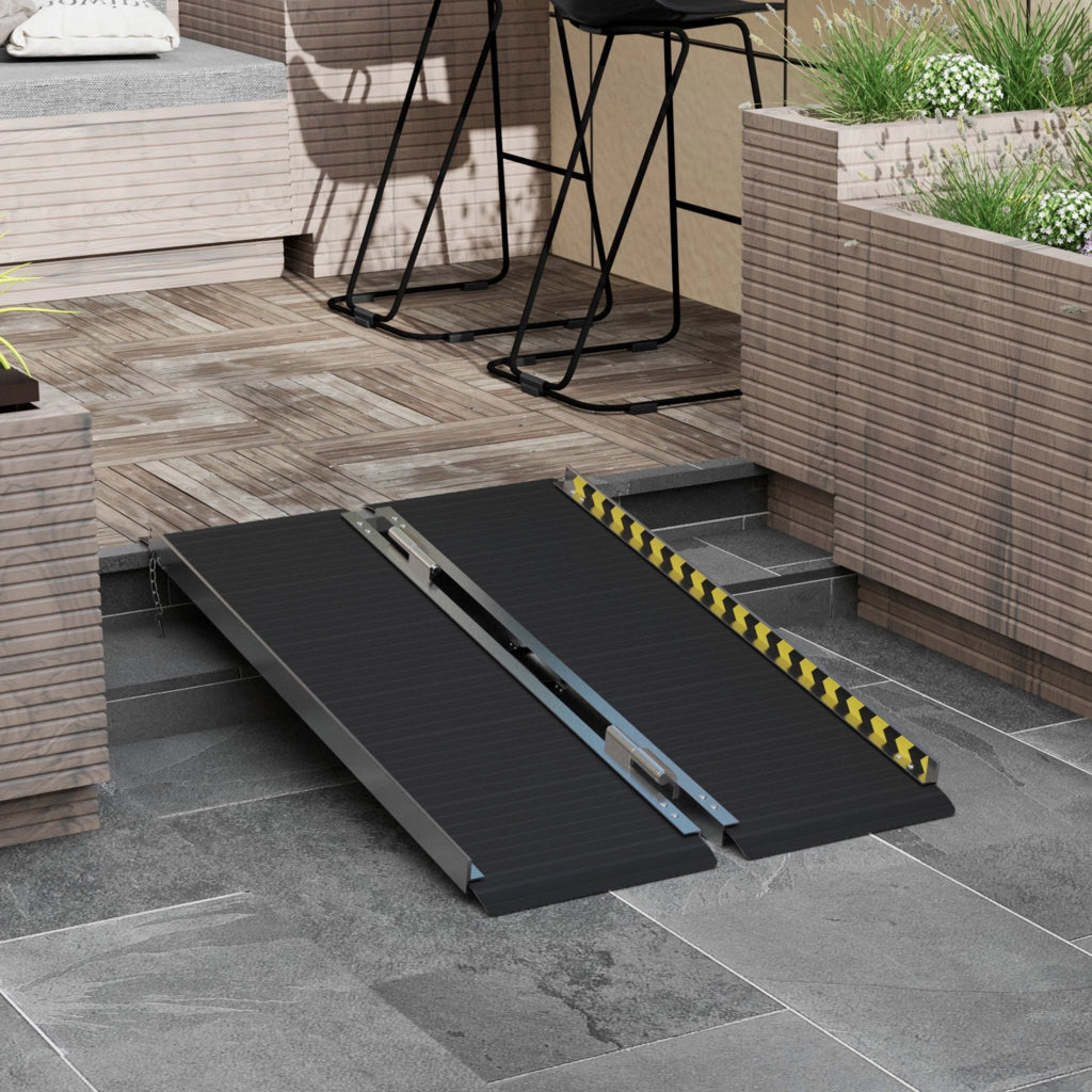 Rampa Pieghevole per Sedia a Rotelle ¨C Xylo ¨C Alluminio 122x73.6x5.1cm Nero