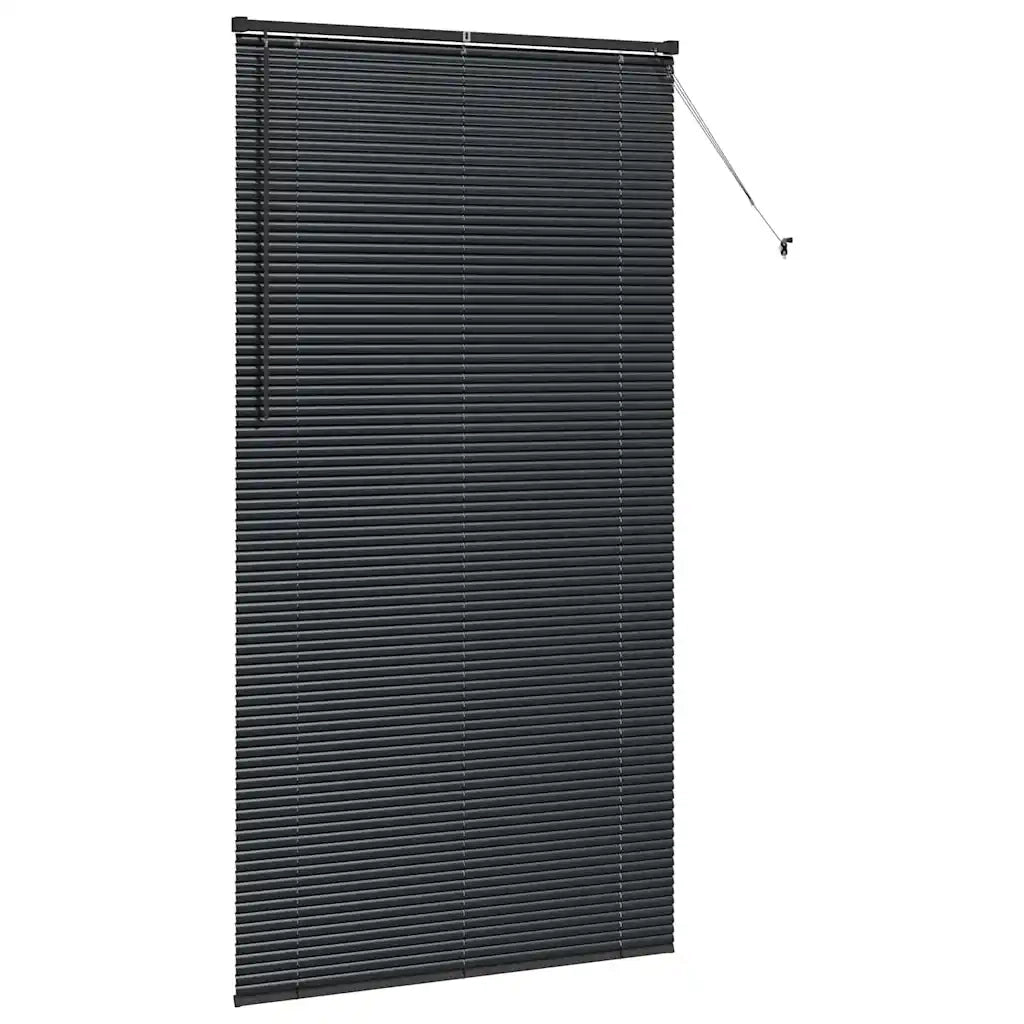 Tendaggi a Veneziana | Tenda a lamelle Nero 220 x 115 cm Alluminio