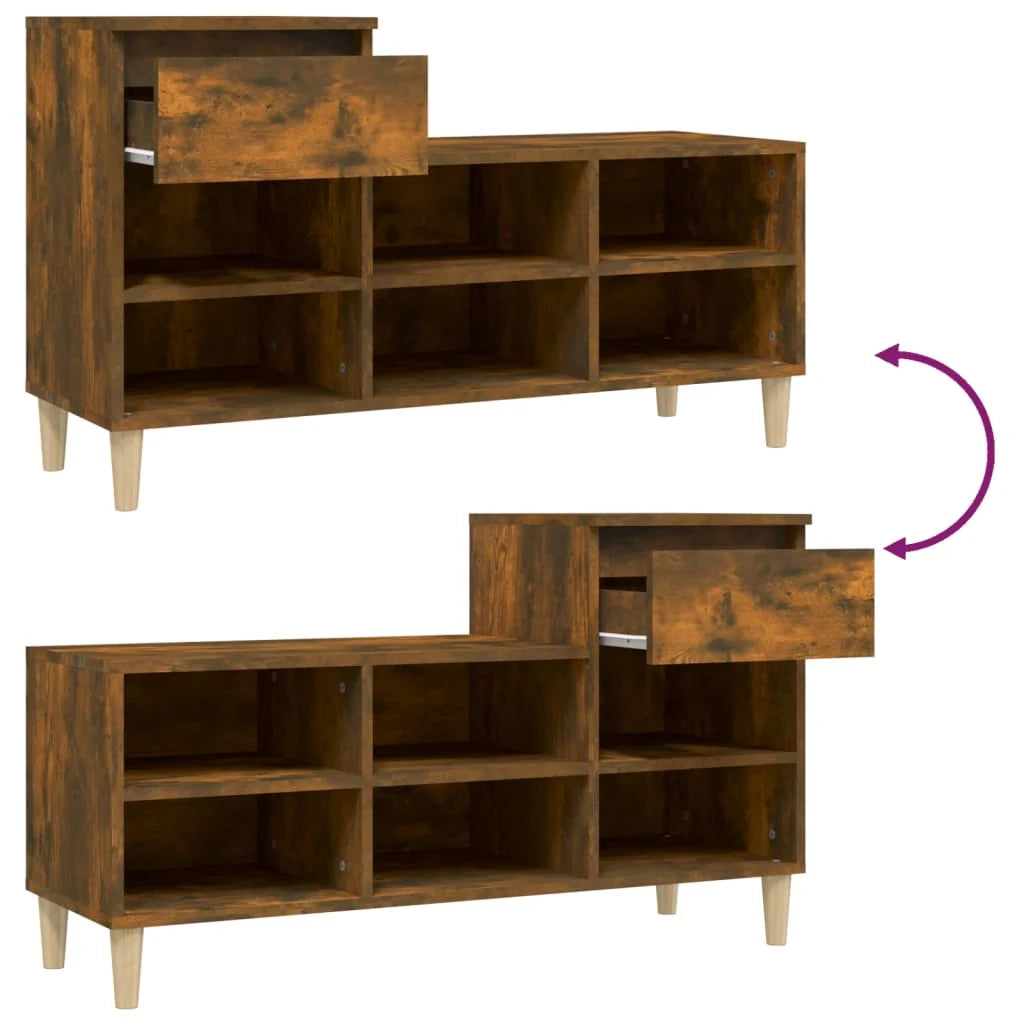 Scarpiera mobile contenitore per scarpe mobile per ingresso/corridoio/soggiorno 102 x 36 x 60 cm legno ingegnerizzato marrone 02_0021543