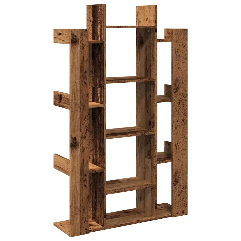 Libreria-Scaffale per Libri-Mobile di Stoccaggio Legno Antico 86x25,5x140 cm in Legno Multistrato