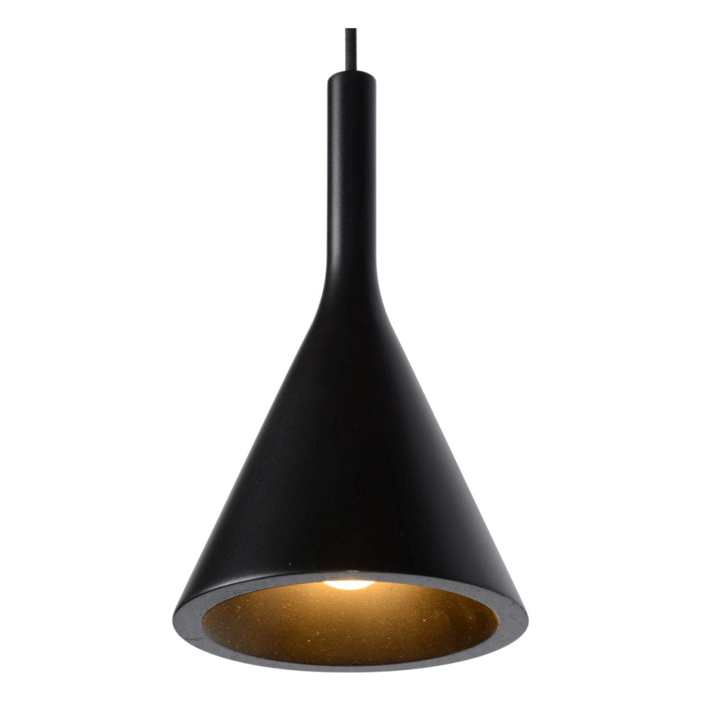 Lampadario in cemento nero Lucide Gipsy 4xE27 dimmerabile