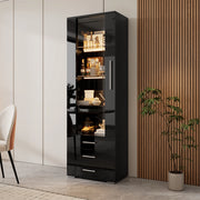 VETRINA Verticale con LED 60 x 35 x 180 cm MDF Nera