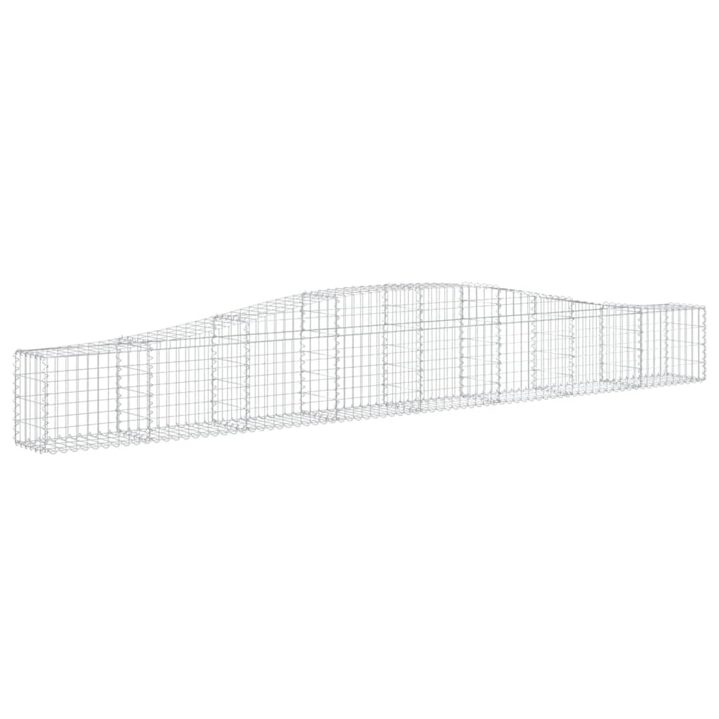 Cestini gabbioni recinzione a gabbia muro di contenimento ad arco 15 pezzi 400 x 30 x 40/60 cm ferro zincato argento 02_0040450